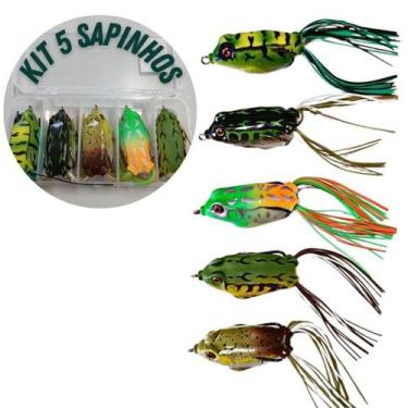 Imagem de Kit Com 5 Mini Iscas Sapinhos Frog Artificial Para Traíras - Geral