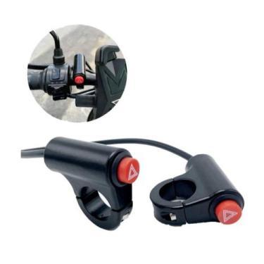 Imagem de Botão Interruptor do Pisca Alerta Com Suporte Guidão Universal Para Mo