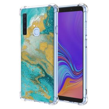 Imagem de JDYGWK Capa para Samsung A9 2018 Galaxy A9 2018 estampa floral transparente, silicone TPU macio, fina, à prova de choque, capa protetora antiarranhões para Samsung Galaxy A9 2018, Mar Verde