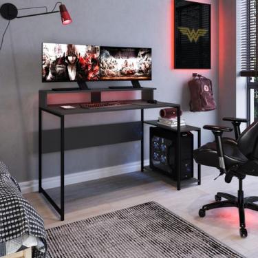 Imagem de Mesa Gamer com Espaço para Gabinete RYZE 4500 Preto Grafite - Placa e 