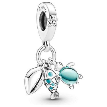 Imagem de Berloque Pingente Mar Tartaruga Peixe Concha Prata 925