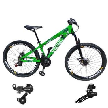 Imagem de Bicicleta Aro 26 Vikingx Aluminio Tuff 25 Mtb 24v Cambio Shimano Diant