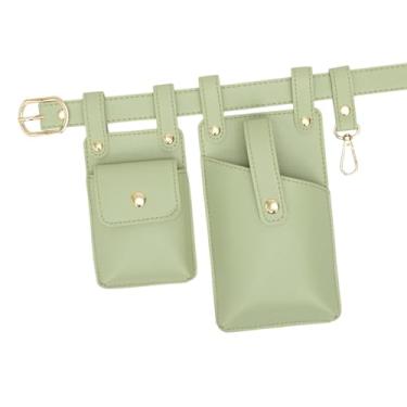 Imagem de YIJU Saco de quadril macio resistente à prova d'água Couro PU confortável para mulheres bolsa de cintura chique, Luz Verde