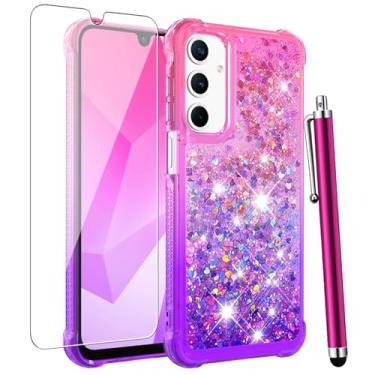 Imagem de CAIYUNL Capa para Samsung Galaxy A56 5G com protetor de tela, capa protetora fina de TPU macio à prova de choque para Samsung Galaxy A56 5G rosa roxo