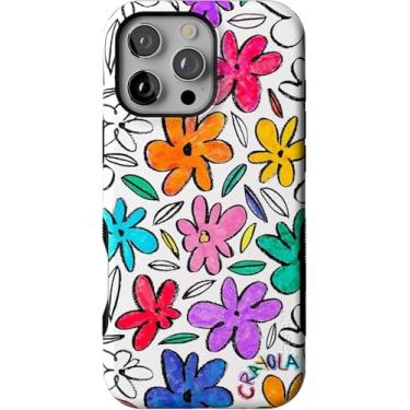 Imagem de Casely Capa para iPhone 16 Pro | Outside The Lines | Crayola Marker Case Floral | Compatível com MagSafe | Design protetor arrojado