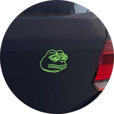 Imagem de Adesivo de Carro Meme Sapo Pepe Triste - Cor Verde Claro - Melhor Ades