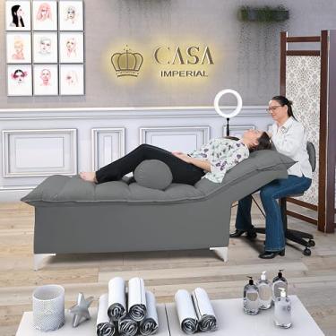 Imagem de Maca de Estética Liz Designer Atendimento Cílios Sobrancelhas Salão Spa Corano Luxo Casa Imperial (CINZA312)