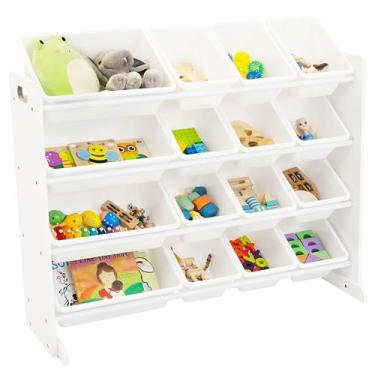 Imagem de Humble Crew Organizador de brinquedos extragrande, 16 compartimentos de armazenamento, branco/branco