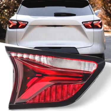 Imagem de Huray Conjunto de luz traseira interna de LED esquerdo adequado para Chevy Blazer 2019 2020 2021 2022, lanterna traseira LH com lâmpadas, substituição de lâmpada de freio traseiro estilo original para