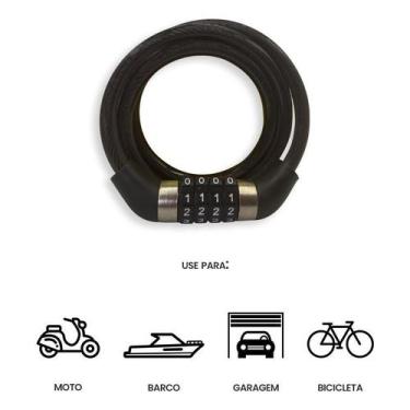 Imagem de Cadeado Bicicleta Segredo Trava Bike Cor Preto - NoBrand