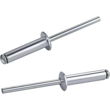 Imagem de 250 peças de rebites cegos de alumínio de 3/81.2 cm x 5/40.6 cm, pacote com rebites pop de 2,4 mm x 8 mm com cabo de alumínio e mandril de aço