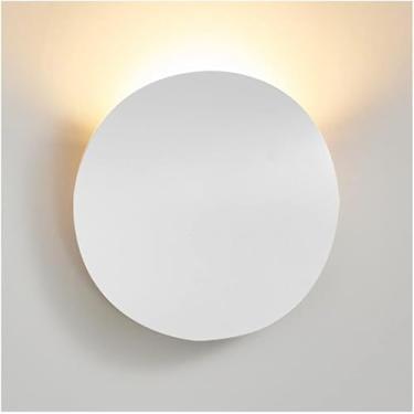 Imagem de Lâmpada De Parede De Luz De Parede Moderna Minimalista Redonda Lâmpada De Parede Interna Lâmpada De Parede Criativa De Fundo De Tv Para Sala De Estar Lâmpada De Parede De Co, White, 2PCS