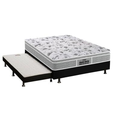 Imagem de Kit Cama Box Casal com Auxiliar Guarda Costas Plus D45 Euro Pillow Courano Black 138x18...