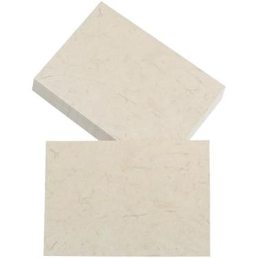 Imagem de SOFPLATE 60 folhas 12,7 cm papel cartolina texturizado cartões de papel feitos à mão em branco pequeno vintage retângulo carta de saudação estética papelaria arte cartolina estoque de cartão para