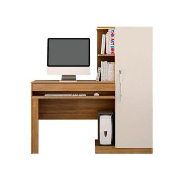 Imagem de Escrivaninha Office com Armário 1 Porta 1 Gaveta Cinamomo Off White - Valdemóveis