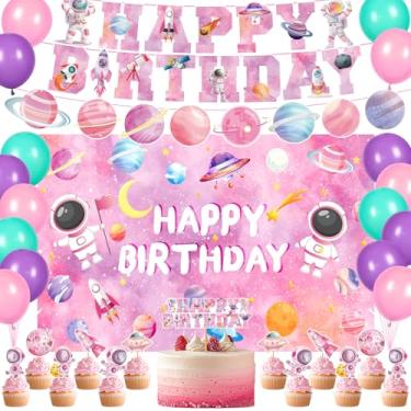 Imagem de Peconal Decorações De Aniversário Com Tema Externo, Do Sistema Solar, Banner Feliz, Topo Bolo, Balões Para Decoração Lembrancinhas Astronauta, Planetas E Galáxias