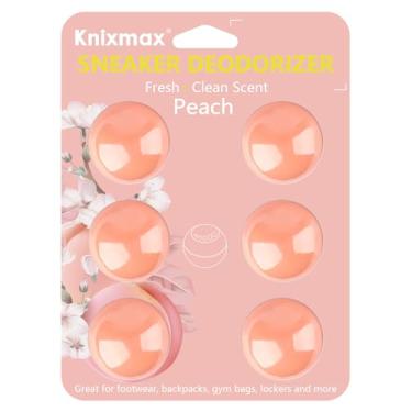 Imagem de Knixmax Bolas Desodorizantes Para Calçados, Botas, Desodorantes Tênis, Bolsas De Ginástica, Armários, Purificadores Ar Carros, 6 Unidades, Pêssego Rosa