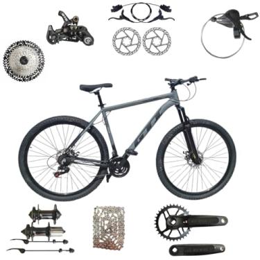 Imagem de Bicicleta Aro 29 GTI Roma 12 Velocidades MTB Index Disco Hidráulico Suspensão 80mm Unissex (Cinza/Preto, 15)