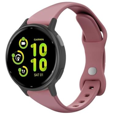 Imagem de Laband Pulseira de relógio fina de silicone de 20 mm compatível com Garmin Vivoactive 6/5/3/3 Music/Forerunner 570 42 mm/165/55/645/245, pulseira de substituição esportiva estreita fina e macia para