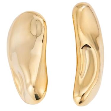 Imagem de Brincos de flor dourados, brincos de borla de folha de ginkgo biloba, brincos grandes de metal, brincos boêmios, pétalas em camadas, joia floral para mulheres, Large, Zinco, Liga metálica.