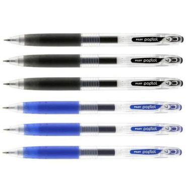 Imagem de Caneta Pilot Pop'Lol Bl-Pl-7-B 0,7 Azul e Preta x 6 unidades