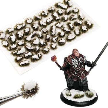 Imagem de Warmtree 1 caixa de neve estática grama espessa tufos arbustos de planície paisagem DIY para trem, paisagem, ferrovia, areia, militar, modelo de guerra, terreno para jogos (marrom neve)