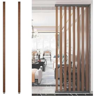 Imagem de Divisória De Parede Divisor De Quarto Ripas De Madeira Do Chão Ao Teto - Divisória De Poste De Parede Moderna Independente Para Entrada Restaurante Decoração De Escritório Coluna - 70 A 230