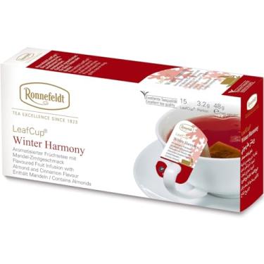 Imagem de Ronnefeldt LeafCup Winter Harmony Chai – Chá de frutas vermelhas com folhas soltas aromatizadas com notas de hibisco, canela e amêndoa – Naturalmente sem cafeína – 15 saquinhos de chá embalados