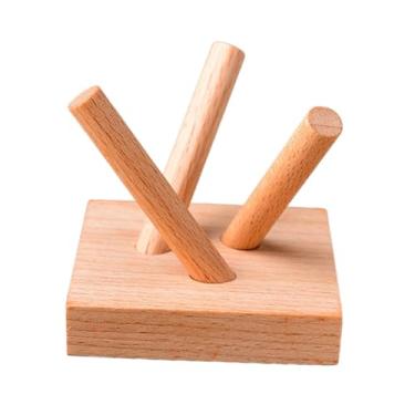 Imagem de Kokiya Suporte de exibição de madeira, pedestal de mesa, suporte de esfera, base para cozinha de fazenda, Cor de Madeira Clara