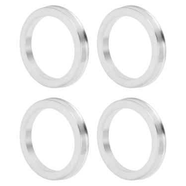 Imagem de INFINAUTO Anéis centralizados no cubo da roda do carro OD 75,1 mm para ID 59,6 mm eixo central de rodas amortecedores Hubrings liga de alumínio tom prata durável
