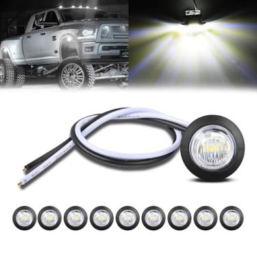 Imagem de GOOACC 3/4 Polegada Marcador Lateral Marcador Luz 10 PCS Branco Redondo Folga LED Frente Traseira Luz Indicadora para Reboque Van Caravana Barco Caminhão RV Carro Ônibus