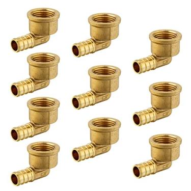 Imagem de Pacote com 10 acessórios para crimpagem EFIELD Pex 1/5.1 cm Cotovelo NPT rosca fêmea, ASTM F1807, (PEX1807106)