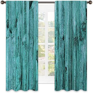 Imagem de Cortinas blackout turquesa para quarto - isolamento térmico, economia de energia e redução de ruído, L 132 x C 150 cm azul