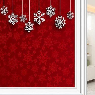 Imagem de Película de janela de privacidade de Natal, impressão de estilo natalino, filme de vidro para sala de estar e escritório em casa, L90 x C 190 cm