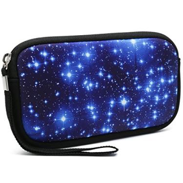 Imagem de Unisex Portable Washable Travel All Smartphone Wristlets Bag Clutch Wallets, Change Purse,Travel Bag,Cosmetic Bag Pouch Coin Purse Zipper Change Holder With Strap (Starry Sky)