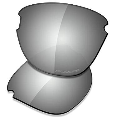 Imagem de SAUCER Lentes de reposição premium para óculos de sol Oakley Frogskins Lite OO9374, Metal cromado polarizado, One Size