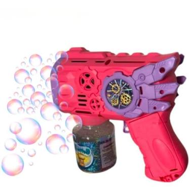 Imagem de Lançador de bolhas de sabão, Automático, Colorido, Brinquedos para crianças(Rosa Claro)