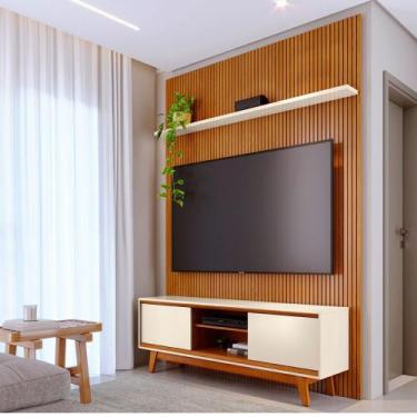 Imagem de Rack com Painel Frisado para TV até 65 Polegadas 2 Portas de Correr co