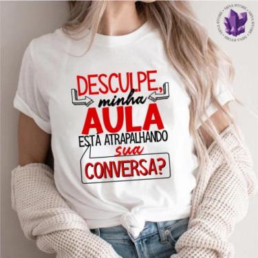 Imagem de Camiseta Profissões Professor Humor - Mina Store, Branco, g1