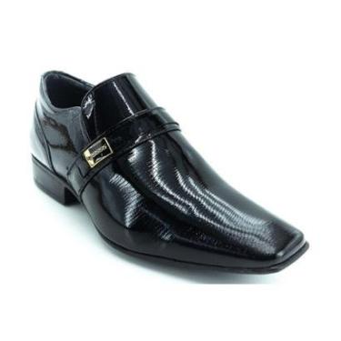 Imagem de Sapato Social Masculino Jota Pê Air Phoenix Go - Preto Verniz-Masculino