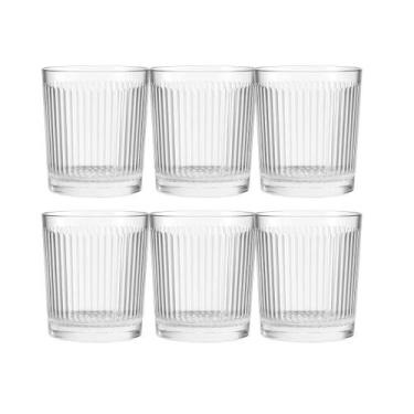 Imagem de Jogo de 6 Copos Lines em Vidro 360ml - Dumiat