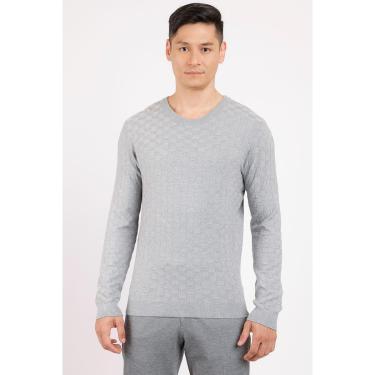 Imagem de Tricot Manga Longa Squares Cinza Mescla-Masculino