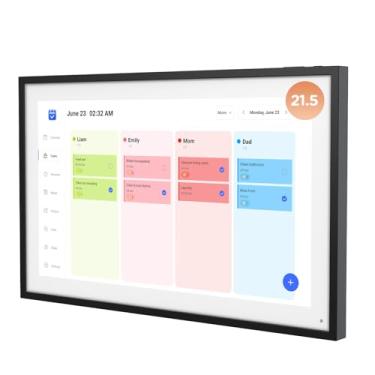 Imagem de Calendário digital de 21,5 polegadas para parede, calendário eletrónico de computador, Full HD 1920 x 1080P, ecrã táctil IPS para planificador de refeições familiar, suporte - simplifica a