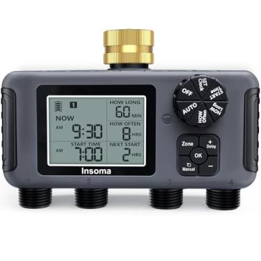Imagem de Insoma Temporizador de irrigação de 4 zonas com entrada de latão