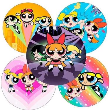 Imagem de Etiquetas Adesivas As Me.ninas Su.per Podero.sas 3cm - 40 Unidades Adesivo