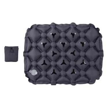 Imagem de UGPLM Almofada de assento inflável para acampamento, almofada de ar para sentar, tapete de suporte confortável e antiderrapante, dobrável para caminhadas ao, Cinza Profundo