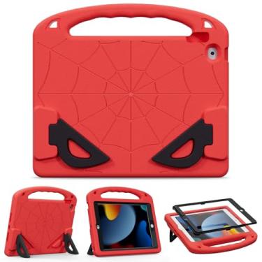 Imagem de XunyLyee Capa infantil para proteção contra quedas de corpo inteiro com protetor de tela EVA à prova de choque, vermelho, iPad 9ª/8ª/7ª geração 10,2 polegadas)