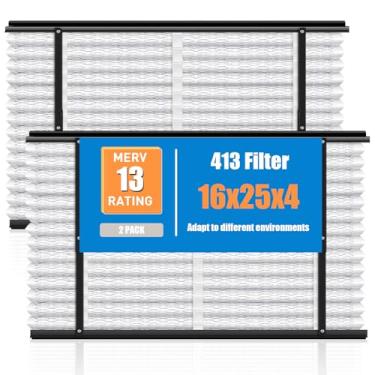 Imagem de Pacote com 2 filtros de substituição 413 compatíveis com purificadores de ar Aprilaire Whole House 1410, 1610, 2140, 2410, 2416, 3410, 4400, filtro de ar para forno de toda a casa, 16 x 25 x 4, MERV