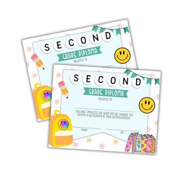 Imagem de Certificado de graduação de diploma de segundo grau, pacote com 30 unidades, 21,6 x 27,9 cm, pulseira da amizade, superlativos, prêmios de classe, realização de professores, reconhecimento de