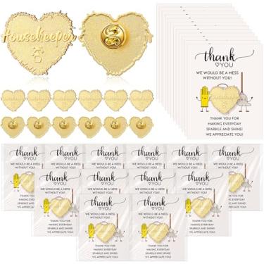 Imagem de Tondiamo Broche de lapela a granel com cartões de agradecimento presentes de semana de limpeza inspiradores para empregadas domésticas, limpadores, funcionários, colegas de trabalho, voluntários